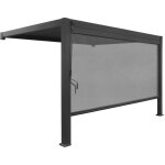 Pergola bioclimatique aluminium adoss�e 4x3m + 1 store 4m anthracite triomphe