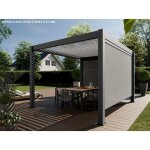 Pergola bioclimatique aluminium autoportée 12m2 - 3x4m deux stores inclus - anthracite - 25 lames en ... Pergola bioclimatique aluminium autoportée 12m2 - 3x4m deux stores inclus - anthracite - 25 lames en ...