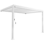 Pergola bioclimatique aluminium blanc adoss�e lames orientables 4x3m triomphe