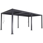 Pergola bioclimatique anthracite. aluminium et acier. 3x6m. lames orientables Pergola bioclimatique anthracite. aluminium et acier. 3x6m. lames orientables
