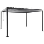 Pergola bioclimatique anthracite aluminium et acier lames orientables 4x3m - imperial