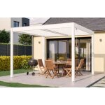 Pergola bioclimatique autoporte piana 3x3m aluminium blanc - lames orientables