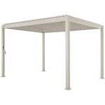 Pergola bioclimatique beige ? triomphe ? 3x4m. aluminium. � lames orientables