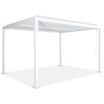 Sweeek - pergola bioclimatique blanche. aluminium et acier. 3x4m. lames orientables Sweeek - pergola bioclimatique blanche. aluminium et acier. 3x4m. lames orientables