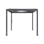 Pergola bioclimatique gaya - structure en aluminium et en acier - 290x290xh240 cm - gris