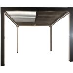 Pergola bioclimatique de jardin gardiun somerset 300x300x248 cm - 9m aluminiumanthracite autoportante ...