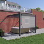 Pergola bioclimatique ombra vs 3x3m adosse ? anthracite v2