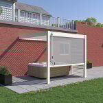 Ombrea - pergola bioclimatique ombra vs 3x3m adosse ? blanc v2