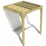 Pergola bois ? 2m x 2m ? adoss�e ? sens profondeur ? lames orientables bioclimatiques incluses ? livraison ...