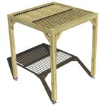 Pergola bois ? 2m x 2m ? ind�pendante ? sens largeur ? lames orientables bioclimatiques incluses ? livraison ...