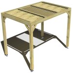 Pergola bois ? 3m x 2m ? ind�pendante ? sens profondeur ? lames orientables bioclimatiques incluses ? ...