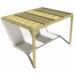 Pergola bois ? 4m x 3m ? adoss�e ? sens profondeur ? lames orientables bioclimatiques incluses ? livraison ...