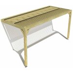 Pergola bois ? 5m x 2m ? adoss�e ? sens largeur ? lames orientables bioclimatiques incluses ? livraison ...