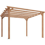 Pergola en bois - tonnelle ext�rieur - outsunny - structure robuste avec poteaux 90 mm et 7 poutres - ...