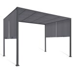 Pergola coulissante 2 pans 3x3 m belv�d�re de jardin toile gris anthracite