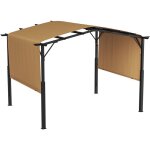 Mophorn - pergola d'extrieur 12 x 10 pi, structure mtallique arque, pare - soleil rtractable, abri ...