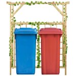 Pergola de jardin pour poubelles doubles bois de pin imprgn - the living store