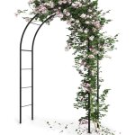 Pergola de jardin vo�t�e pour plantes grimpantes en m�tal vert fonc�