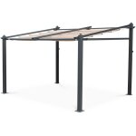 Pergola murale en aluminium - murum 3x4m - toile beige - tonnelle id�ale pour votre terrasse. toit retractable ...