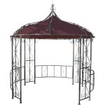 Dcoshop26 - pergola pavillon arche de jardin rond tonnelle chapiteau tente de rception cadre en acier ...