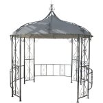 Dcoshop26 - pergola pavillon arche de jardin rond tonnelle chapiteau tente de rception cadre en acier ...