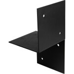 Pergola support mural recouvert noir pour poutres 15 x 15 cm