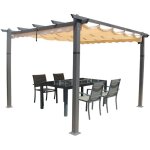 Concept - usine - gazebo - pergola taupe 3x3m en aluminium