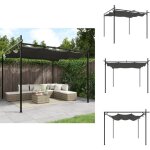 Vidaxl - pergola avec toit rtractable anthracite 295x292x230 cm - abri jardin - pergola extrieure - ...