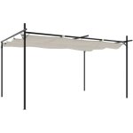 Pergola avec toit r�tractable cr�me 395x292x230 cm cfw869721