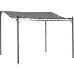 Mh - pergola tonnelle 2, 97 x 2, 97 cm celia gris et noir
