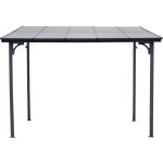 Pergola tonnelle adoss�e  marvin  - 3 x 3 m - 304 x 298 x 243 cm - gris fonc�