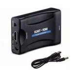 Pritel vers hdmi adaptateur, 1080p hd convertisseur scart vers hdmi compatible pour ntsc pal pour sky ...