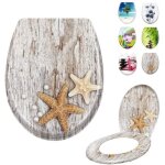 (perles et �toiles de mer)lars360 abattant wc, ovale forme si�ge de toilette avec fermeture en douceur ...