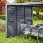 Persienne � lames orientables 100cm pour pergola bioclimatique aluminium anthracite palace