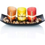 Petit bougeoir d�coratif avec pierre et plateau, d�coration de table basse, pi�ce ma�tresse pour mariage ...