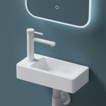 Mai&mai - petit lavabo suspendu blanc vasque en cramique lave mains wc salle de bain invits br3053r ...