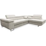 Petits - meubles - canap d'angle convertible droit 4 places coffre martin velours ctel blanc cass ...