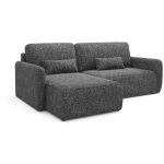 Petits - meubles - canap� d'angle r�versible et convertible 3 places avec coffre lazare gris fonc�