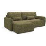 Petits - meubles - canap� d'angle r�versible et convertible 3 places avec coffre lazare vert