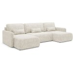 Petits - meubles - canapé u convertible 4 places avec coffre lazare blanc cassé Petits - meubles - canapé u convertible 4 places avec coffre lazare blanc cassé