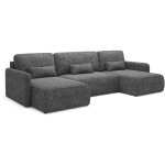 Petits - meubles - canap u convertible 4 places avec coffre lazare gris fonc