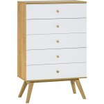 Petits - meubles - commode 5 tiroirs vox nature blanc
