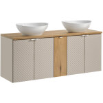 Petits - meubles - meuble double vasque 140cm 5 portes manoa cachemire et bois