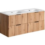 Meuble double vasque encastr�e 120cm adriel bois