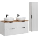 Ensemble meuble double vasque 120cm et colonne adriel blanc Ensemble meuble double vasque 120cm et colonne adriel blanc