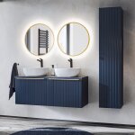 Petits - meubles - ensemble meuble double vasque 120cm et colonne Éros bleu Petits - meubles - ensemble meuble double vasque 120cm et colonne Éros bleu