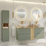 Petits - meubles - ensemble meuble double vasque 140cm 4 tiroirs miroirs led et colonne jade vert et ... Petits - meubles - ensemble meuble double vasque 140cm 4 tiroirs miroirs led et colonne jade vert et ...