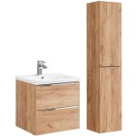 Petits - meubles - ensemble meuble simple vasque encastrée 60cm et colonne april bois Petits - meubles - ensemble meuble simple vasque encastrée 60cm et colonne april bois