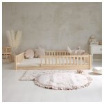 Petits - meubles - lit 140x190 barri�re et sommier inclus pieds 1 cm agn�s bois