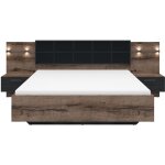 Petits - meubles - lit 160x200 chevet led et prise usb inclus romane bois Petits - meubles - lit 160x200 chevet led et prise usb inclus romane bois